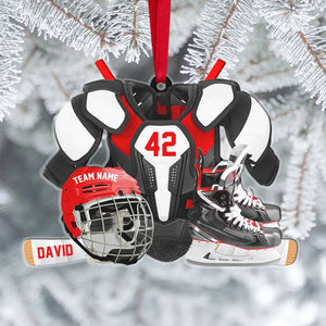 Gifts for Hockey Players Personalized Hockey Gear Acrylic Ornament