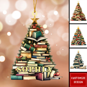 Personalized Christmas Book Tree Ornament