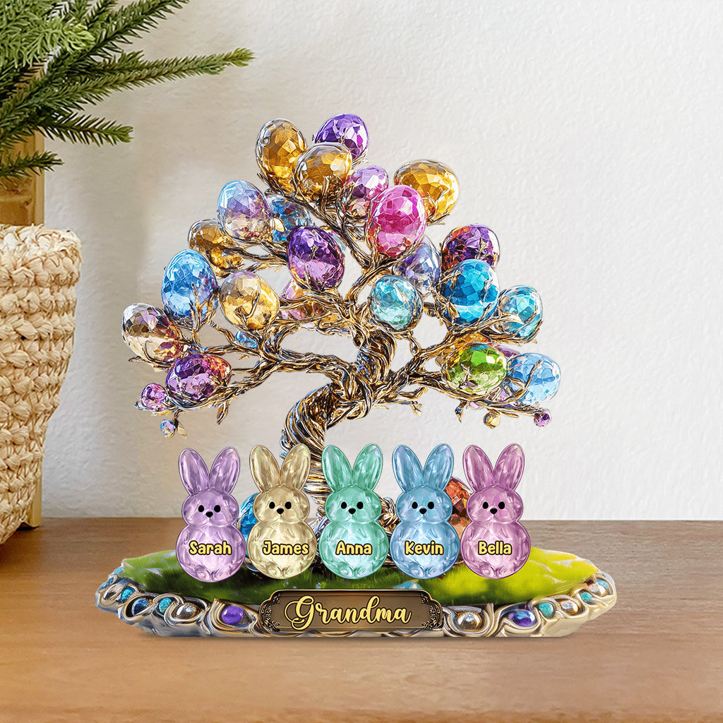 Grandma's Bunny - Personalized Easter Egg Tree Custom Shaped Acrylic Plaque