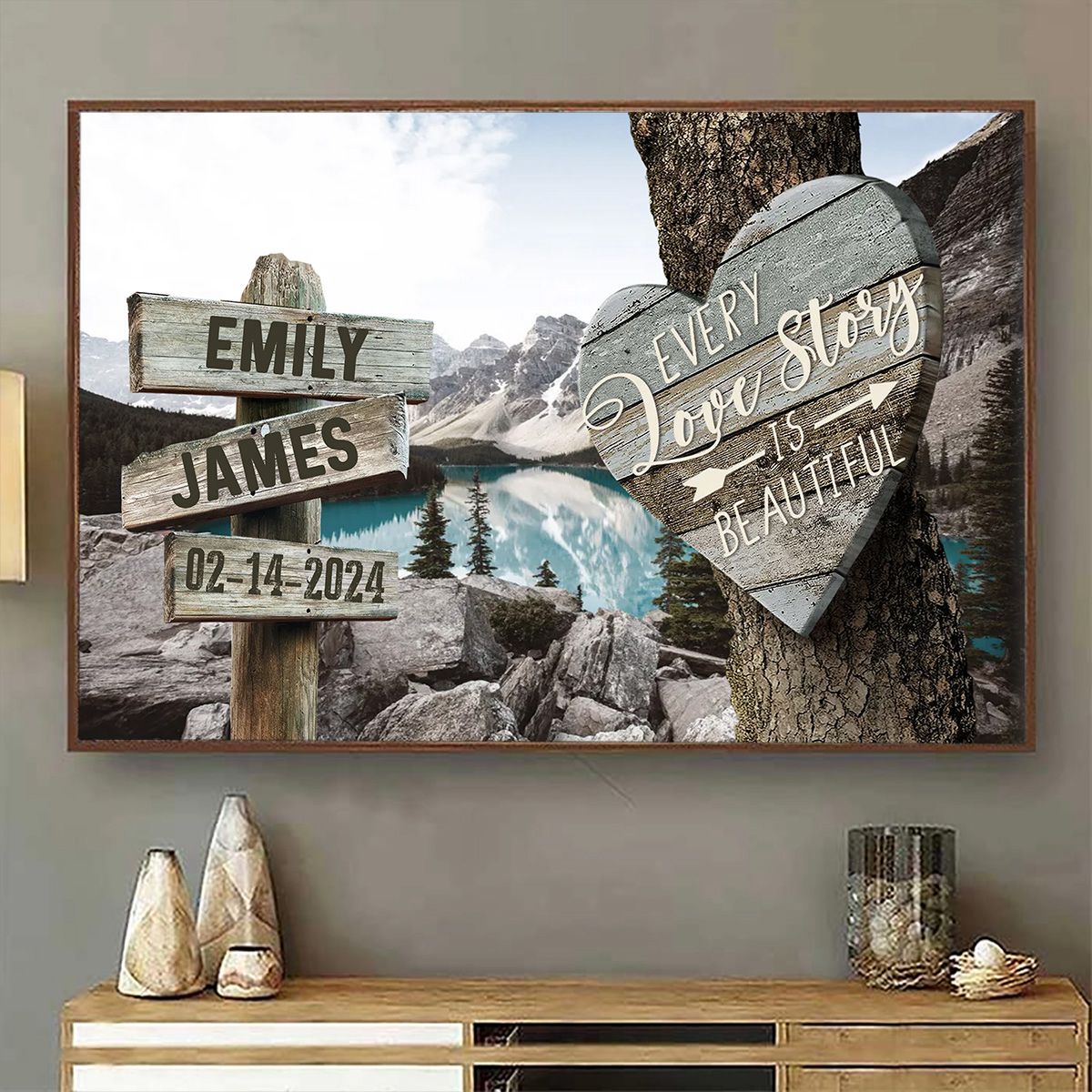 All Of Me Loves All Of You Couple Gift Personalized Multi Landscape Canvas Poster