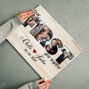 Our First Year Together Personalized Photo Collage Canvas/Poster, Valentine's Day Gifts