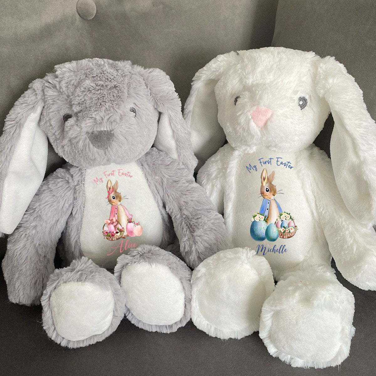 Persoalized Baby Plush Bunny First Easter Boy and Girl Gift