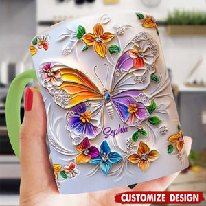 Stunning Butterfly - Personalized Butterfly Accent Mug