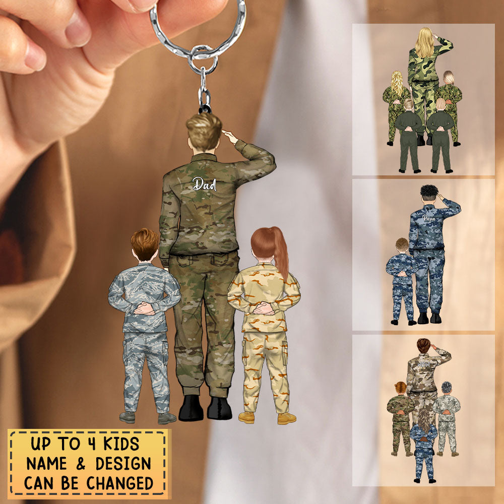 Personalized Soldier's Mom/Dad & Kids Acrylic Keychain