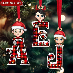 Alphabet Cute Santa Clothes And Hats - Personalized Christmas Xmas Wood Ornament