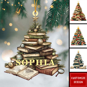 Personalized Christmas Book Tree Ornament