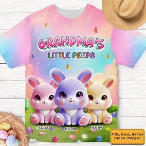 Personalized Grandma's Little Bunny Easter All-over Print T Shirt