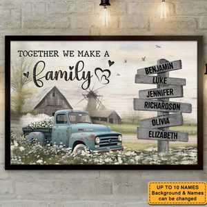 Family Farmhouse Personalized Gift Old Truck Poster