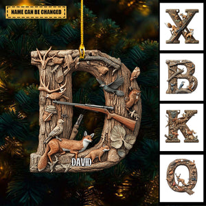 Best Hunting Alphabet Personalized Christmas Acrylic Ornament