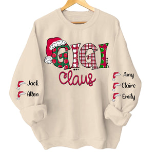 Personalized Mimi, Grandma Claus Christmas And Grandkids Sweatshirt