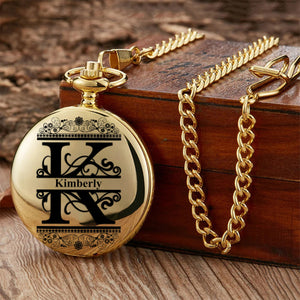 Personalized Letter Name Engraved Pocket Watch