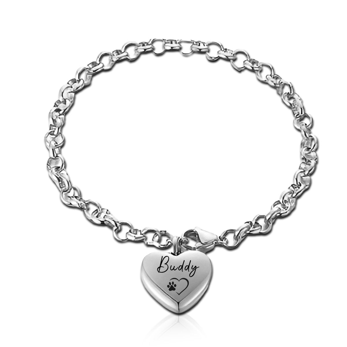 Personalized heart urn bracelet For Pet Ashes