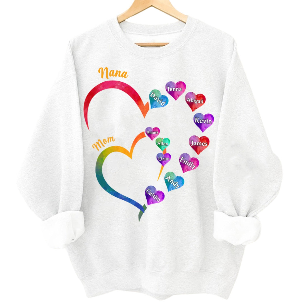 Personalized Gift For Grandma 2 Heart - Sweatshirt