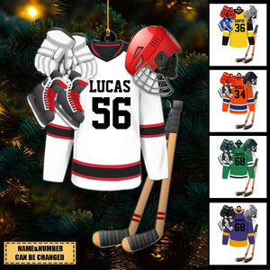 Hockey Apparel and Equipment Personalized Christmas Acrylic Ornament