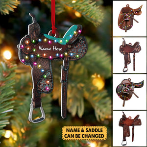 Horse Saddle Personalized Acrylic Ornament Gifts For Cowboy Horse Lovers