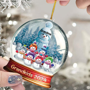 Personalized Custom Grandma With Grandkids Snowball Ornament