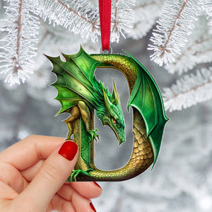 Personalized Custom Alphabet Letter Christmas - Dragon Hanging Ornament