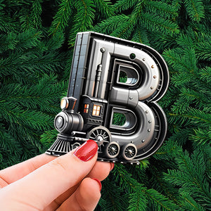 Personalized Christmas Train Alphabet Letter Acrylic Ornament