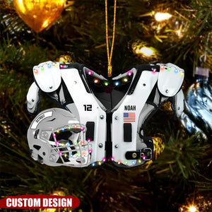 American Football Shoulder Pads & Helmet Personalized Ornament