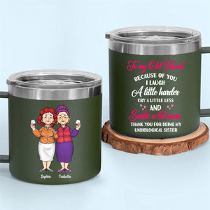 Gift For Old Friends Thank You For - Personalized 14oz Stainless Steel Tumbler With Handle