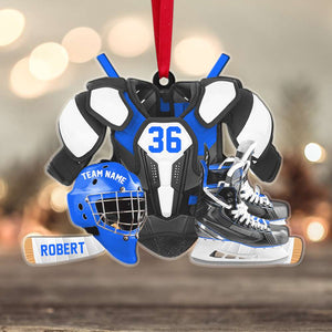 Gifts for Hockey Players Personalized Hockey Gear Acrylic Ornament