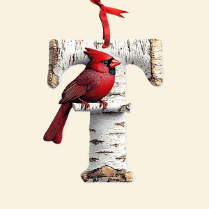 Memorial Cardinal With Custom Alphabet - Personalized Christmas Acrylic Ornament