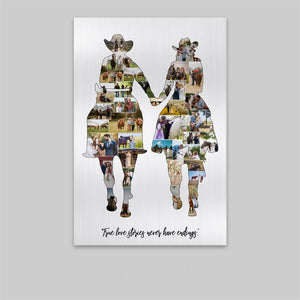 Horse Couple Themed Personalized Custom Photo Collage Poster Cowboys Cowgirls Gifts