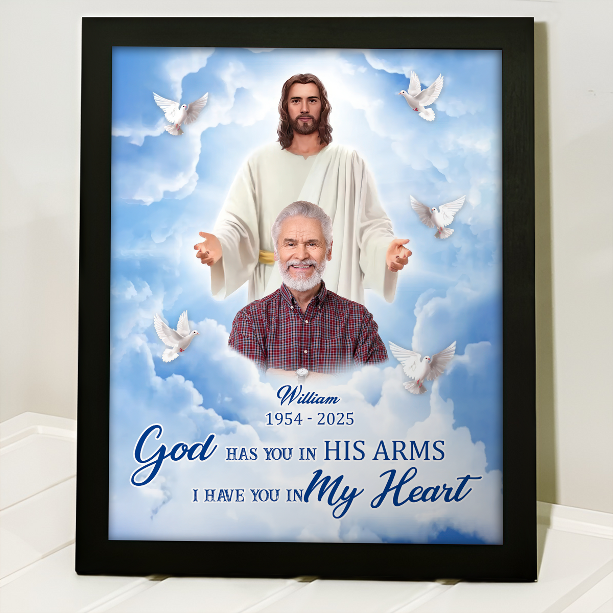 Custom Photo God Took You Home To Be With Him Personalized Memorial Picture Frame