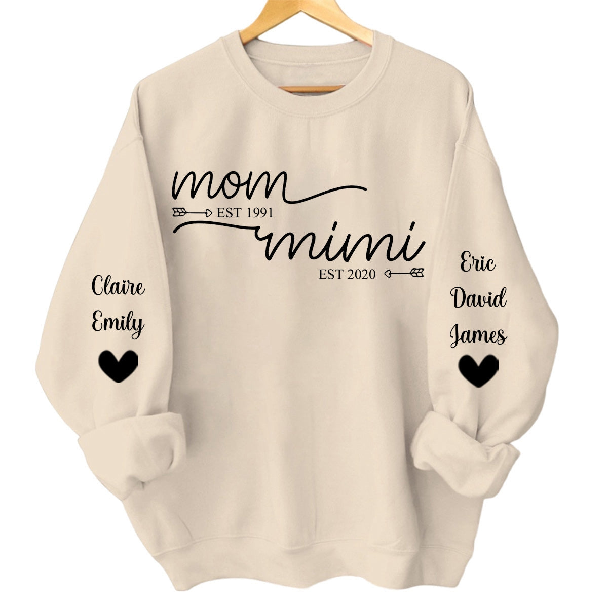 Mom Est Grandma Est - Personalized Sweatshirt