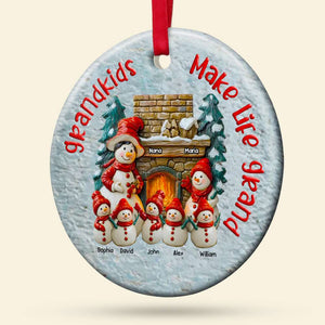 Chilling With My Grandkids Grandma Personalized Christmas Ceramic Ornament