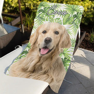 Personalized Upload Dog Photo Beach Towel