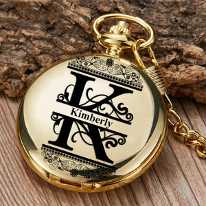 Personalized Letter Name Engraved Pocket Watch