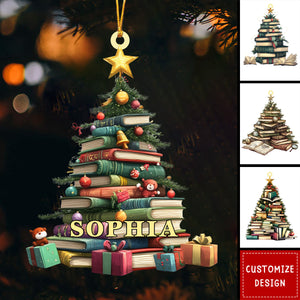 Personalized Christmas Book Tree Ornament