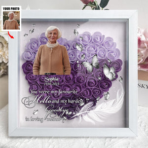 Personalized Butterfly Memorial Flower Shadow Box