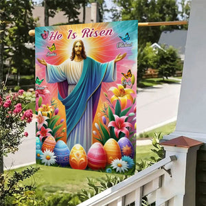 Personalized He Is Risen Resurrection of Jesus Easter Day Flag,God Sympathy Gifts-Loss Family