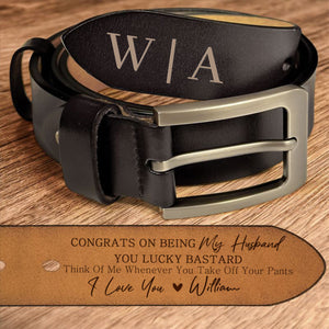 Personalized Leather Belt Anniversary Handmade Belt Gift for Boyfriend Husband