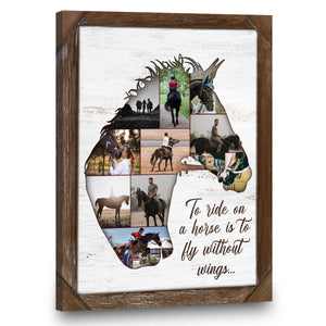 Personalized Horse Collage Photo Poster Gift For Horse Riders, Horse Lover