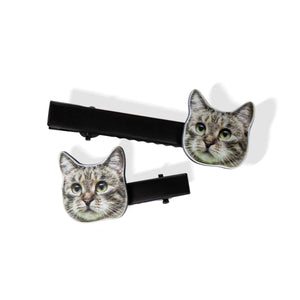 Personalized Cat Dog Pet Portrait Photo Acrylic Hair Clips