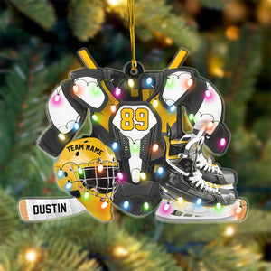 Gifts for Hockey Players Personalized Hockey Gear Acrylic Ornament