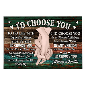 Anniversary Gift For Couples For Him For Her I Choose You Personalized Canvas/Poster