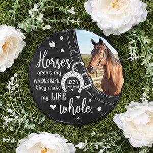 In Memory of Horse Photo Slate, Personalized Stone Slate Gift For Horse Lover