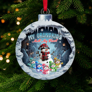 Personalized Christmas Acrylic Ornament Cute Snowmies My Grandkids Melt My Heart Grandma