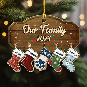 Personalized Custom Wood Ornament-Family Kid Bestie Stockings