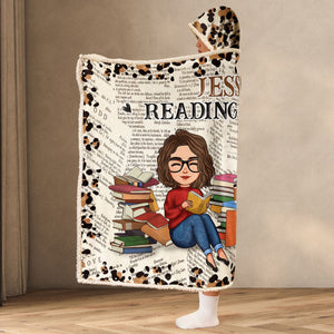 My Reading Books Blanket - Personalized Wearable Blanket Hoodie