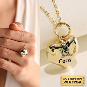 Personalized Tiny Heart Cremation Ash Urn Pendant Necklace Memorial Gift For Dog/Pet Lovers