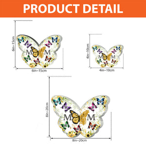 Mom And Kids Floral Butterflies - Personalized Gift For Mother Custom Shaped Acrylic Plaque