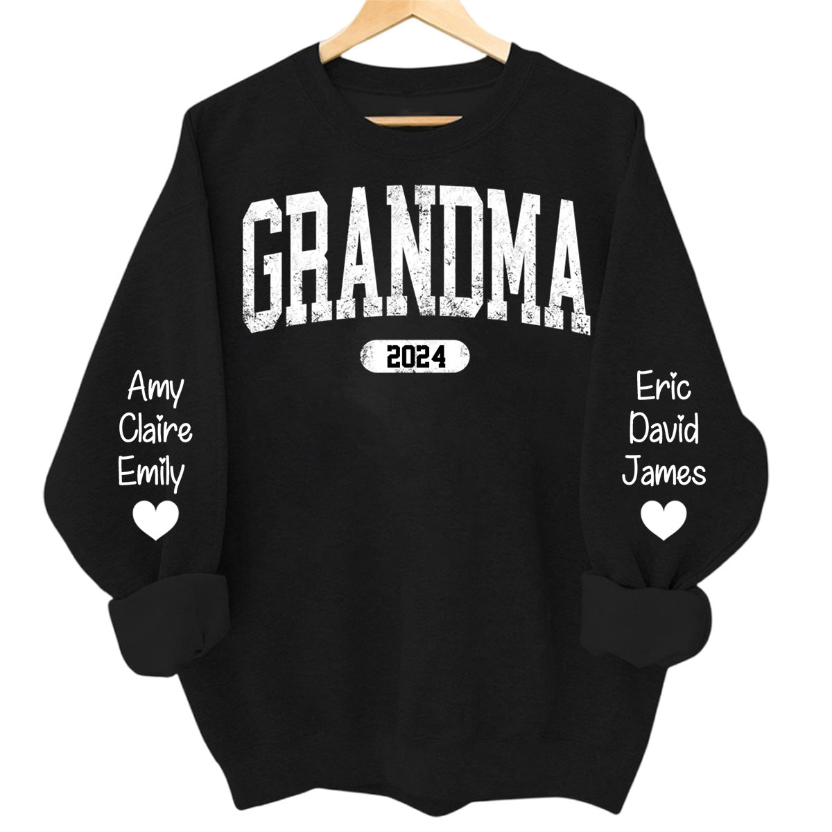 Personalized Yaya Est with Grandkid Names Sweatshirt