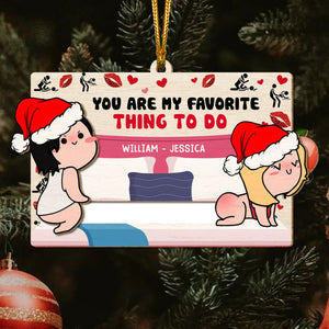 Funny Rude Gift For Partner - Couple Personalized Christmas Gifts Wooden Slider Ornament