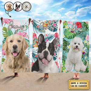 Personalized Upload Dog Photo Beach Towel