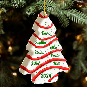 Christmas Tree Cake Personalized Family Christmas Ornament